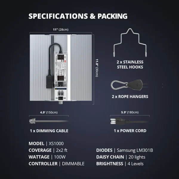 Viparspectra KS5000 LED 500 watt,1260 diodes, Samsung LM301H, Dimmable, daisy chain,3 m cable - Image 4